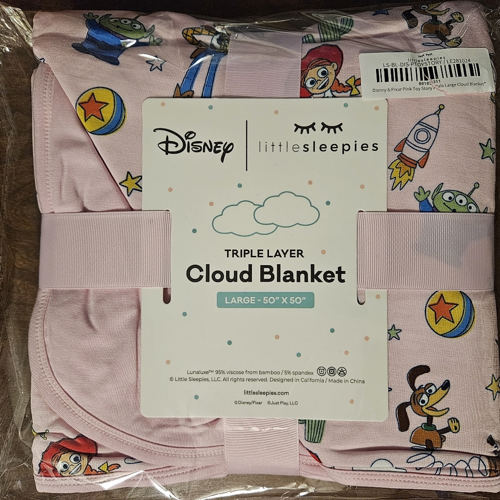 Little Sleepies Pink Toy Story Pals Cloud Blanket